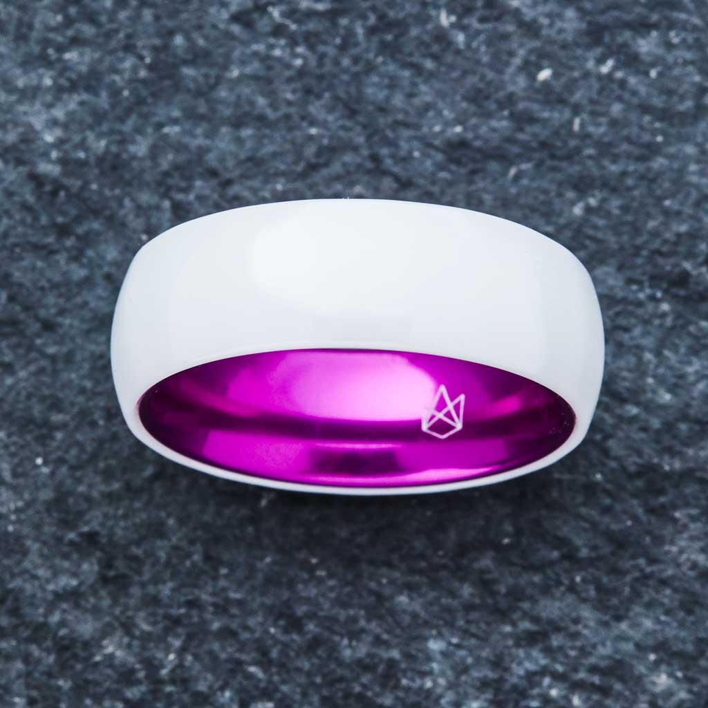 White Ceramic Ring - Resilient Purple