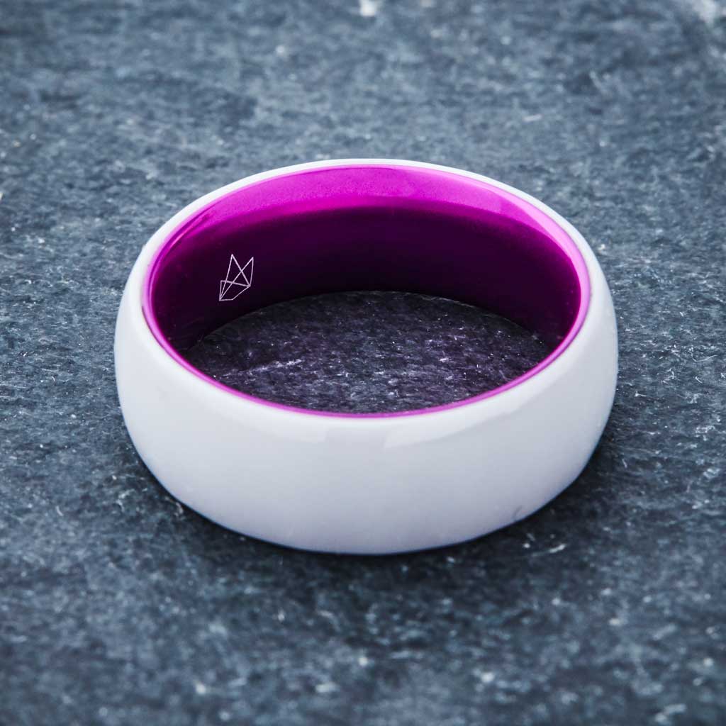 White Ceramic Ring - Resilient Purple