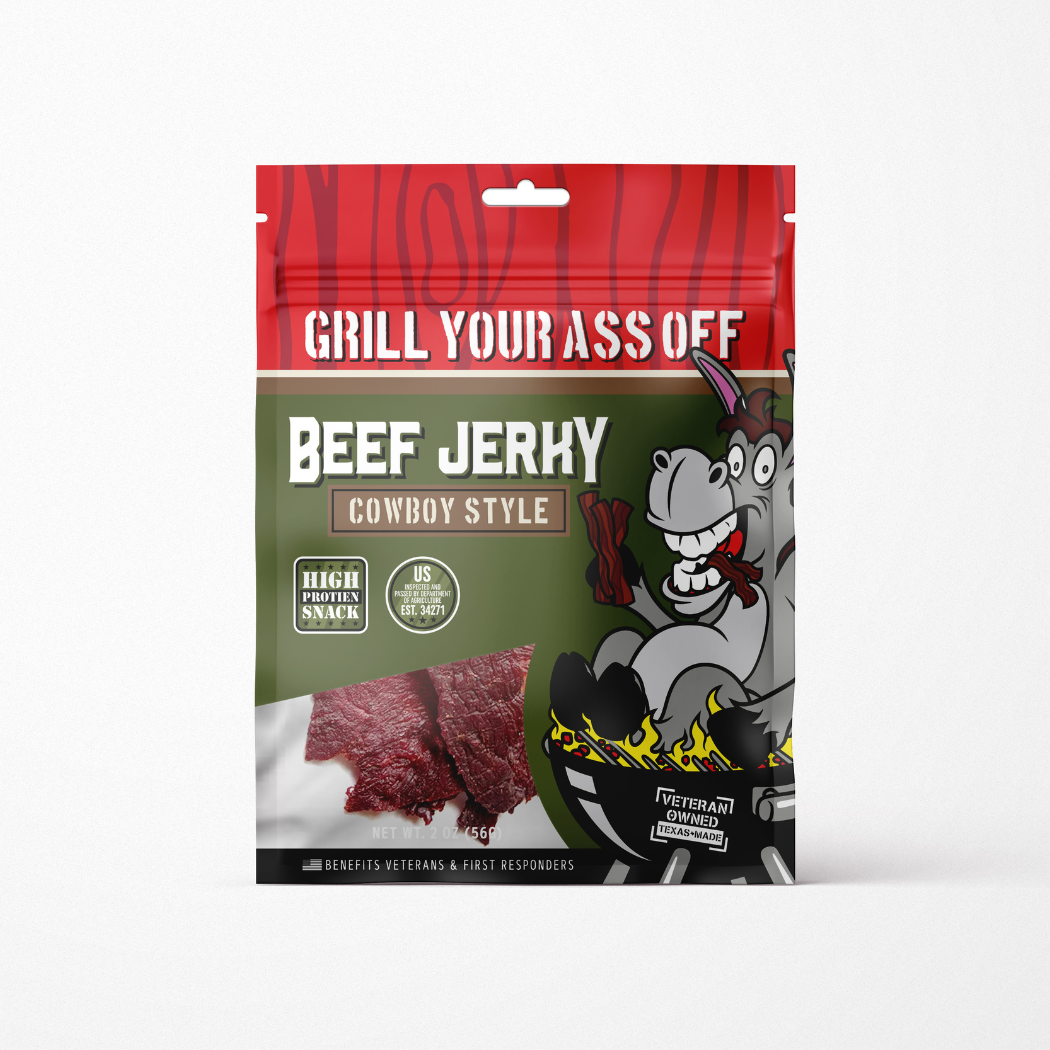 Cowboy Style Beef Jerky - Smokey, Juicy, Grilled, Beef, Food