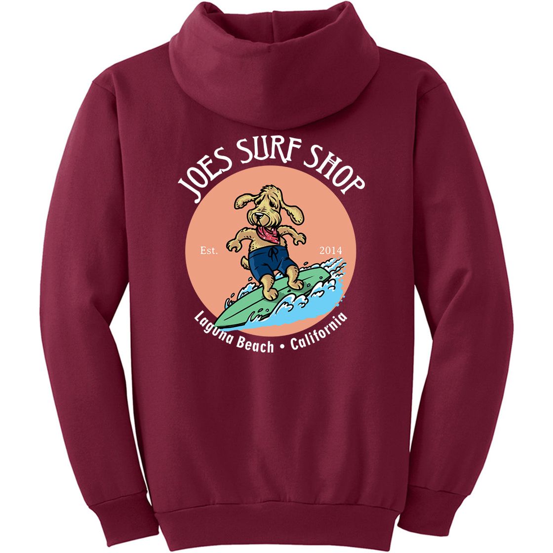 Joe's Surf Shop Teddy the Surfing Dog Pullover Surf Hoodie