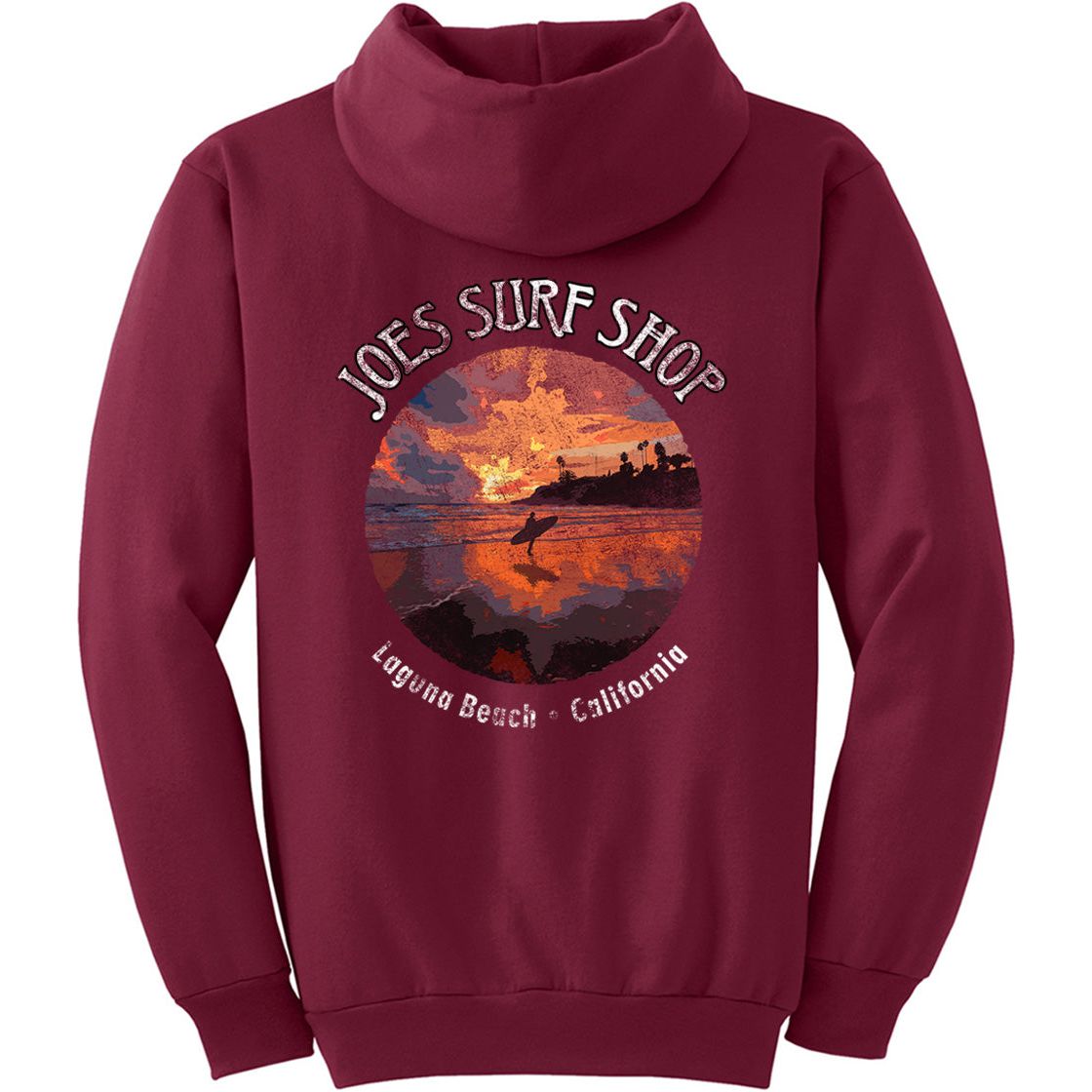 Joe's Surf Shop Sunset Surfer Pullover Surf Hoodie