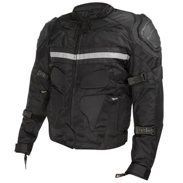 Xelement CF751 Men's 'Roll Out' Black Tri-Tex Motorcycle Jacket with X-Armor Protection