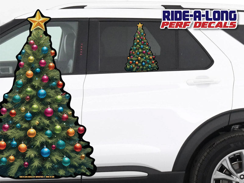 Christmas Tree *RIDE A LONG* Perforated Decal