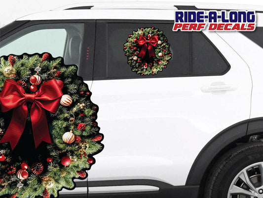 Christmas Wreath *RIDE A LONG* Perforated Decal