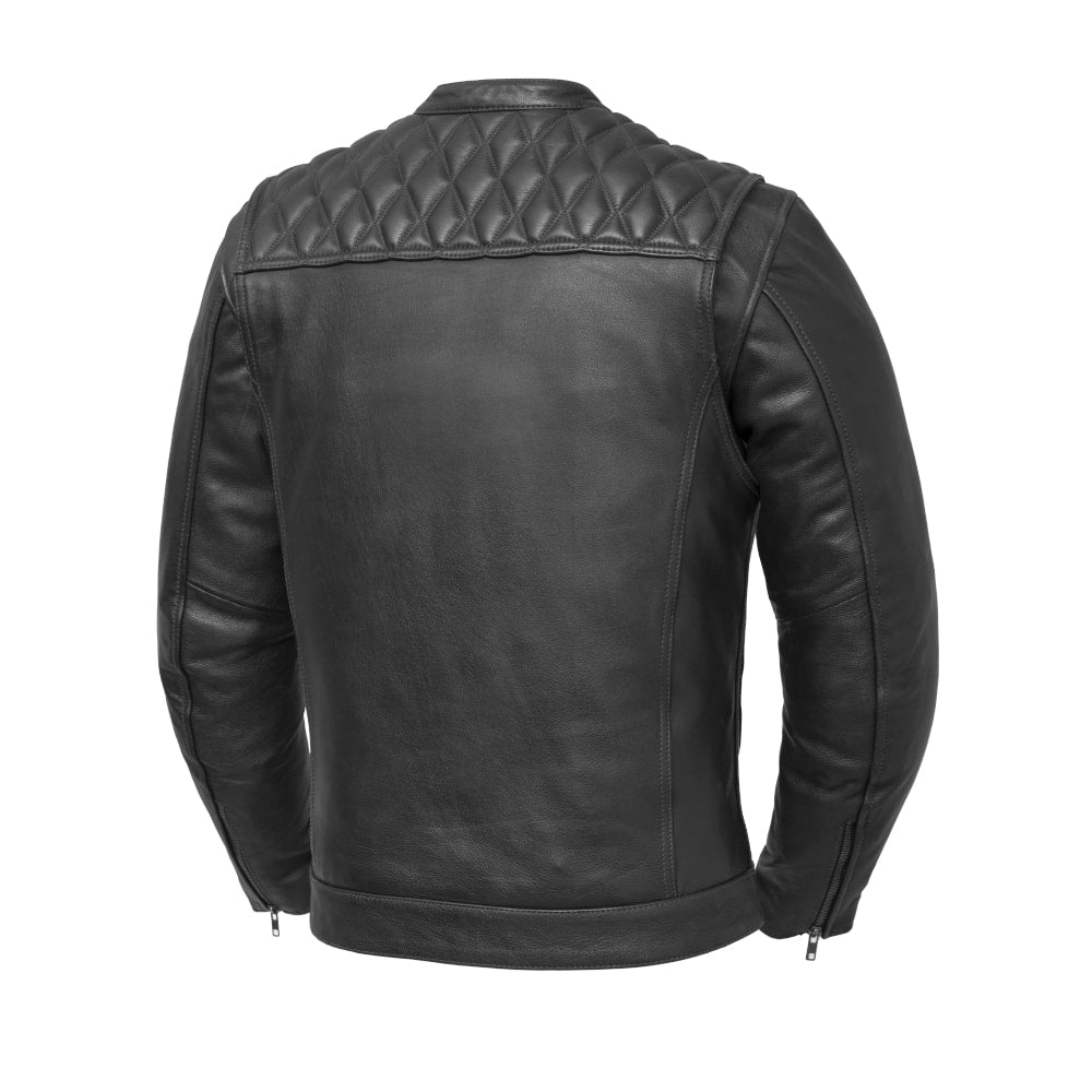 Cinder Men's Cafe Style Leather Jacket