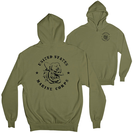 Retro Marines Bulldog 2-Sided Hoodie