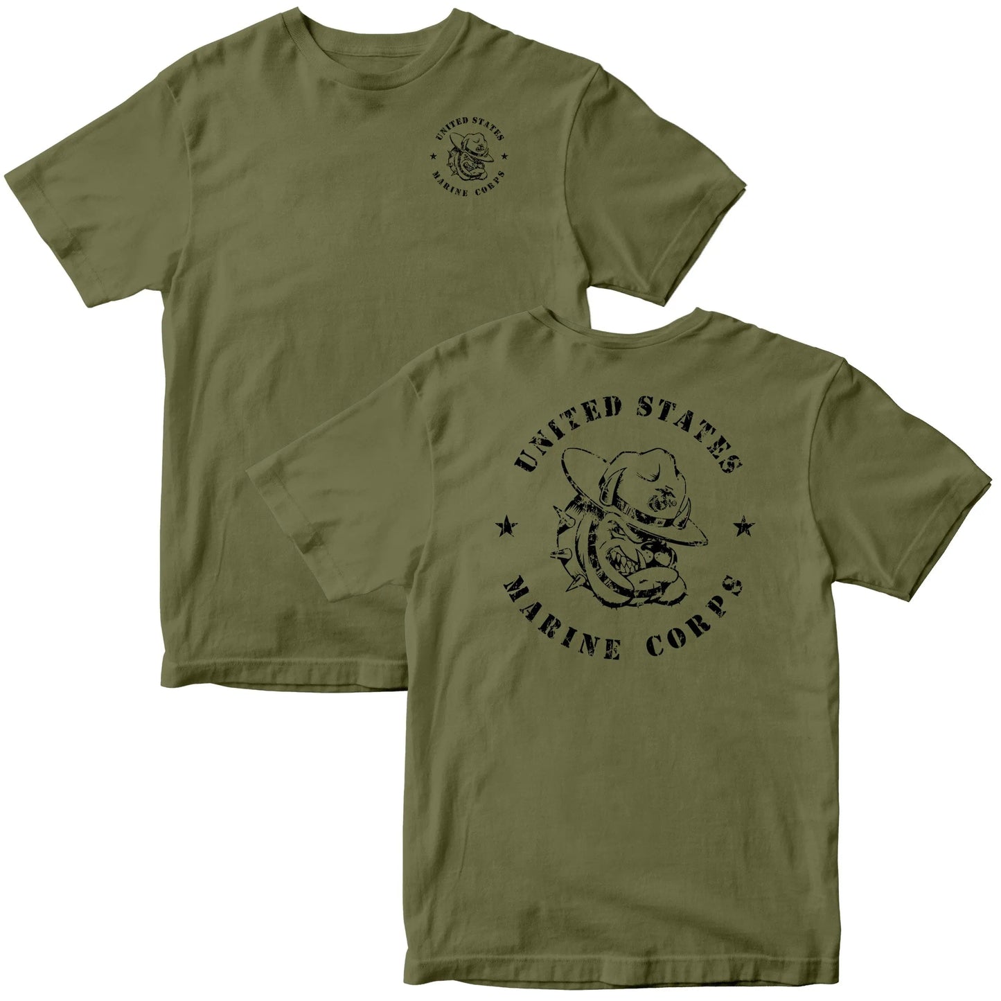 Retro Marines Bulldog 2-Sided Tee