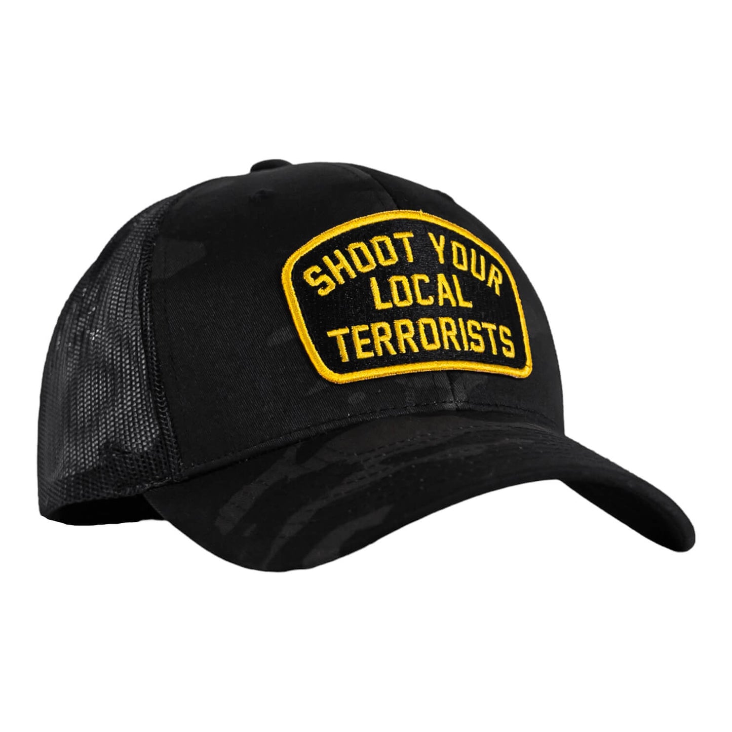 SHOOT YOUR LOCAL TERRORISTS PATCH MESH SNAPBACK