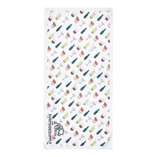 Cocktail Print Towel - White