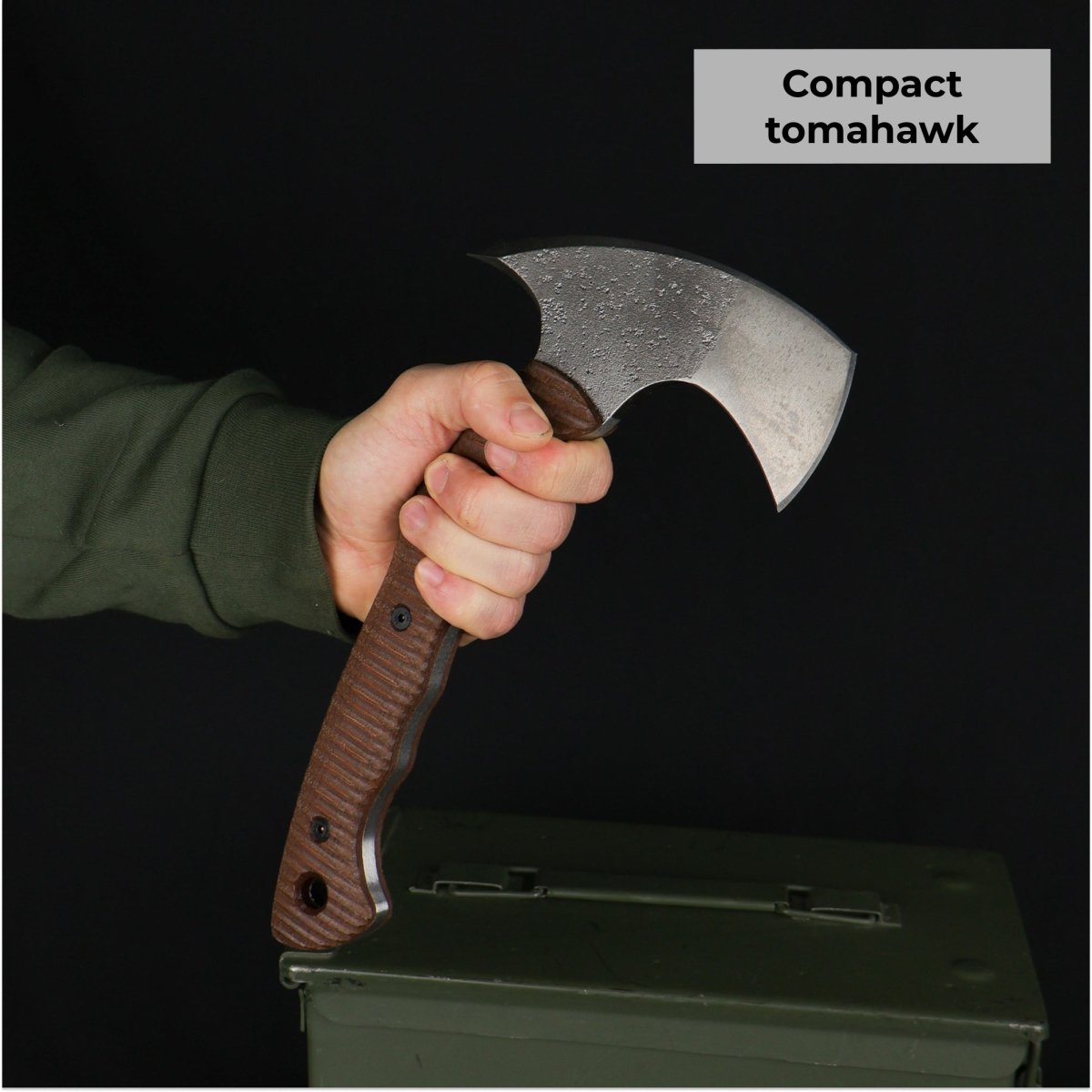 Compact tactical tomahawk with blade and polymer composite handle