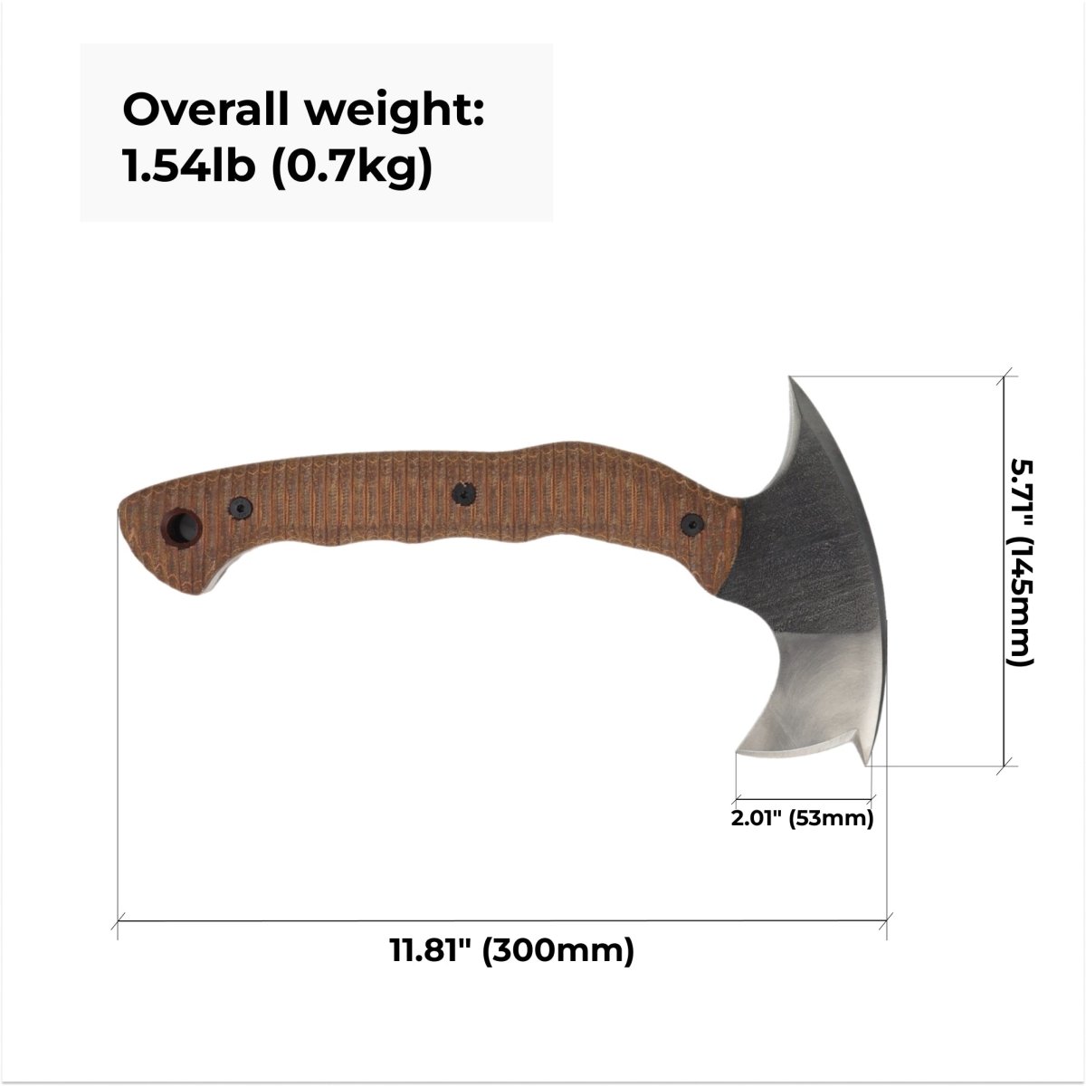 Compact tactical tomahawk with polymer composite handle