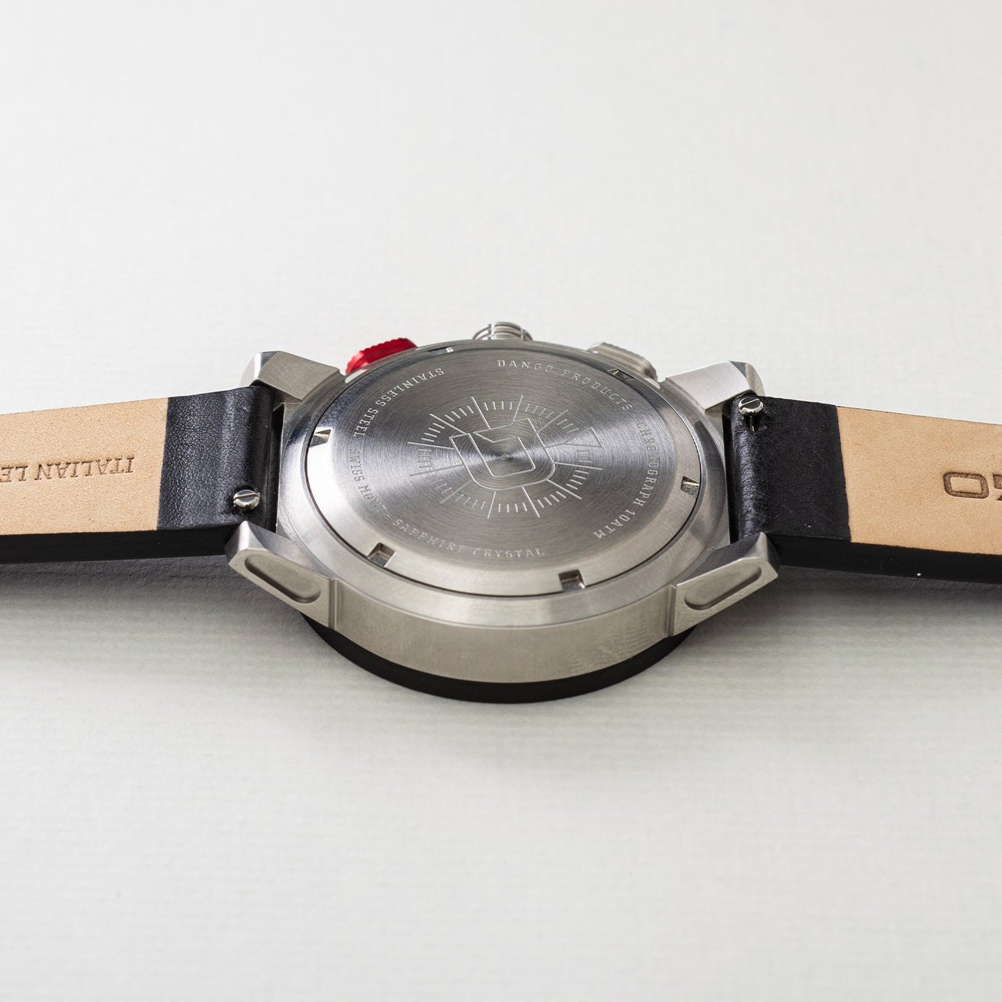 CR-01 - CHRONO WATCH WITH ITALIAN LEATHER STRAP - JET BLACK