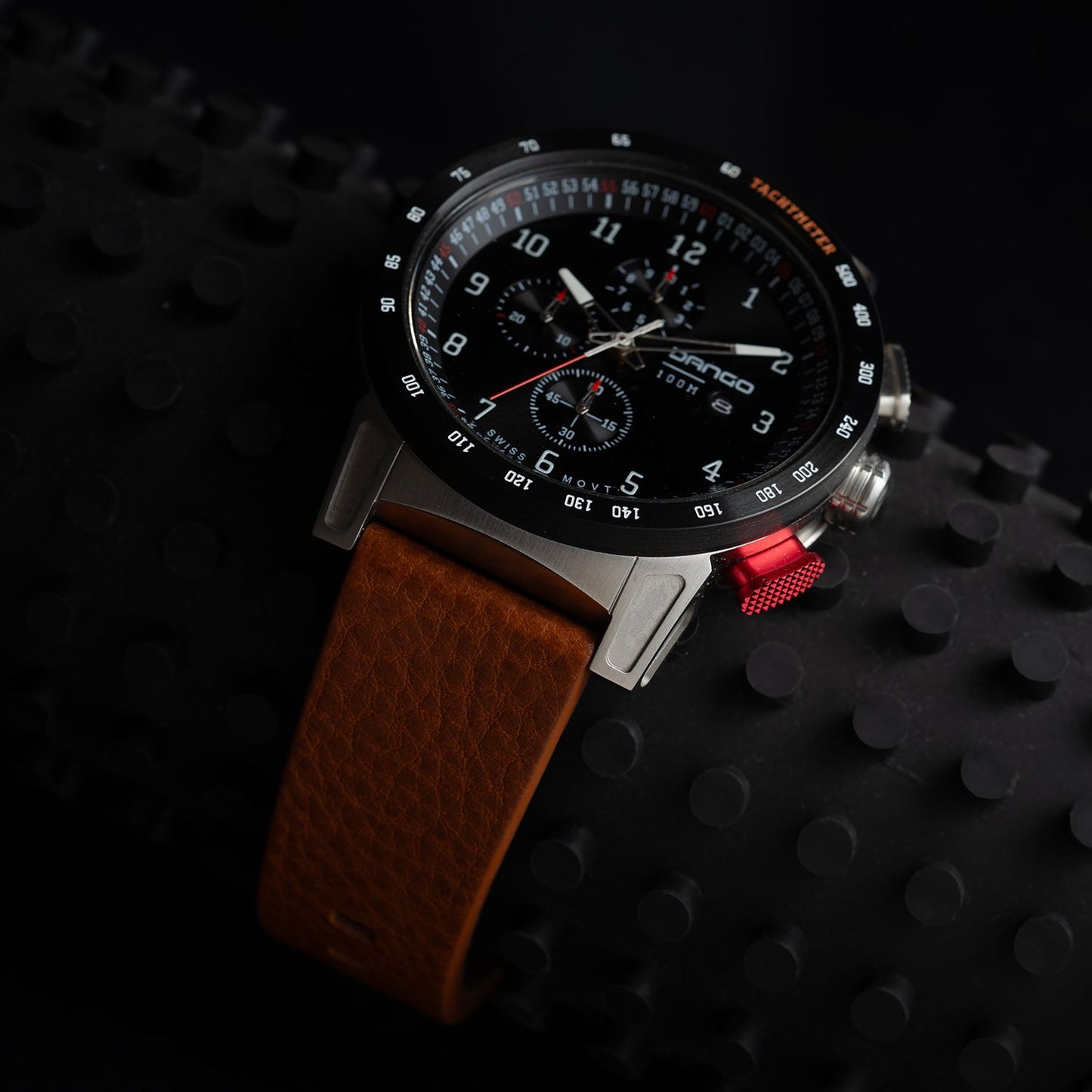 CR-01 - CHRONO WATCH WITH ITALIAN LEATHER STRAP - WHISKEY BROWN