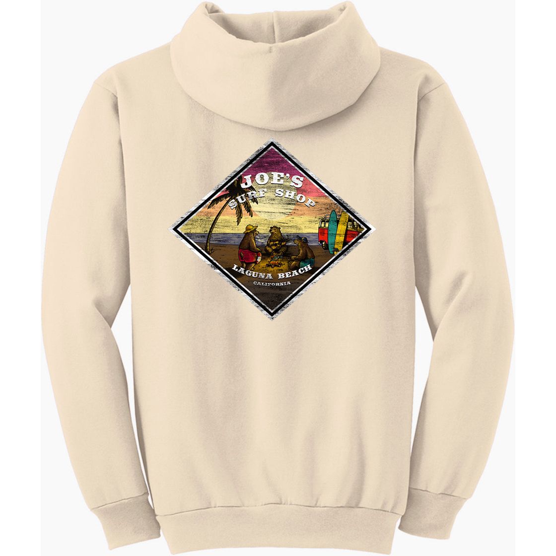 Joe's Surf Shop Three Bears on the Beach Pullover Surf Hoodie