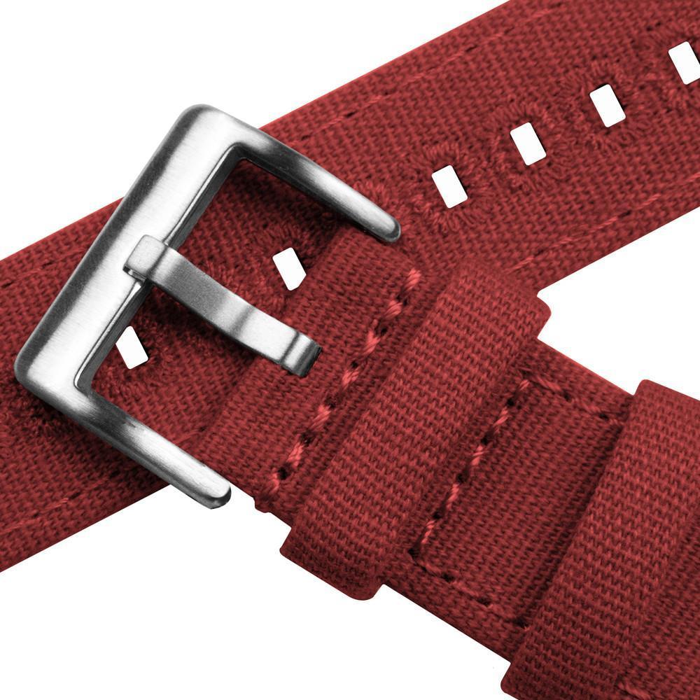 Crimson Red Premium Canvas Watch Band