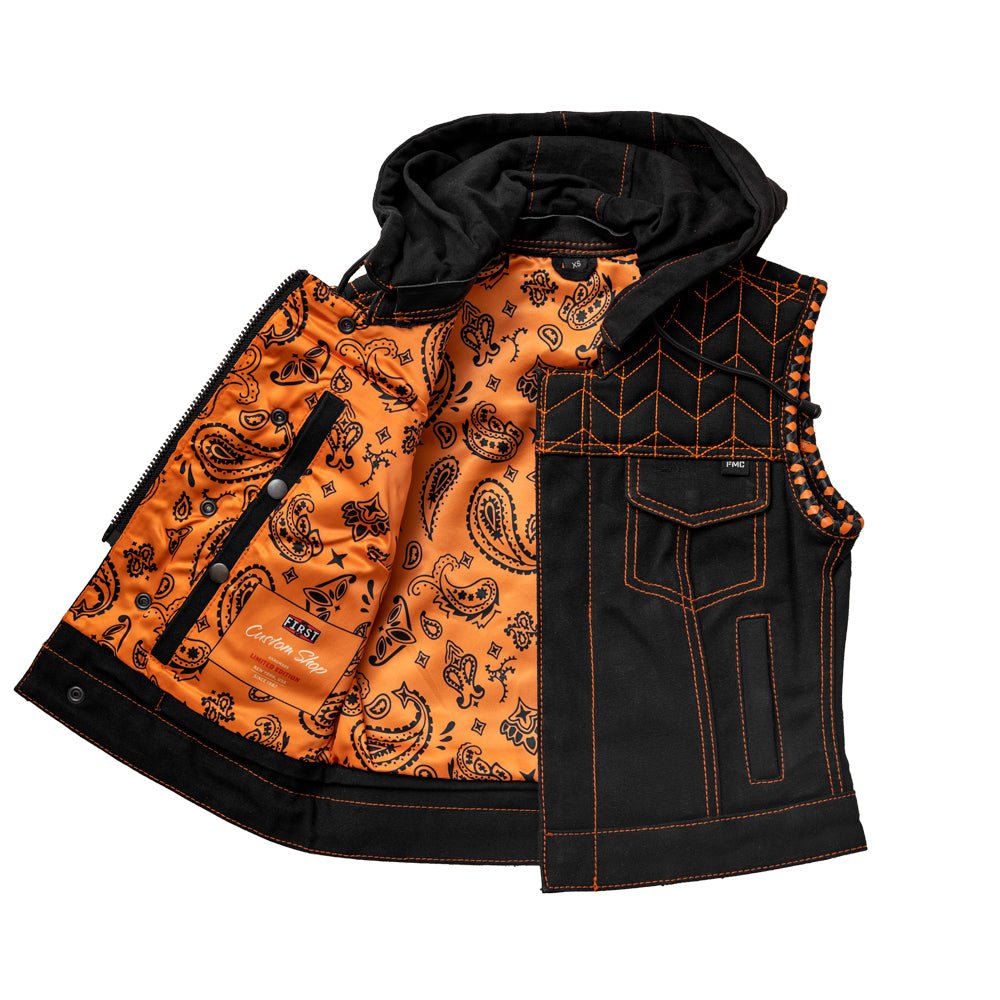 Cross Fox - Women's Club Style Motorcycle Canvas Vest  - Limited Edition