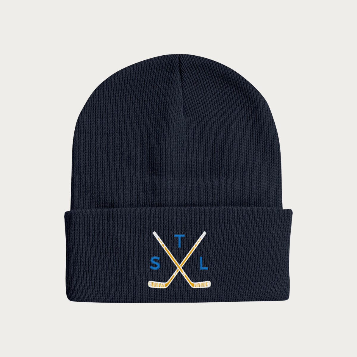 Crossed Sticks Cuffed Beanie