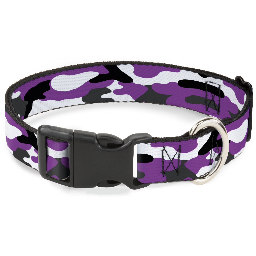 Plastic Clip Collar - Camo Purple/Black/Gray/White