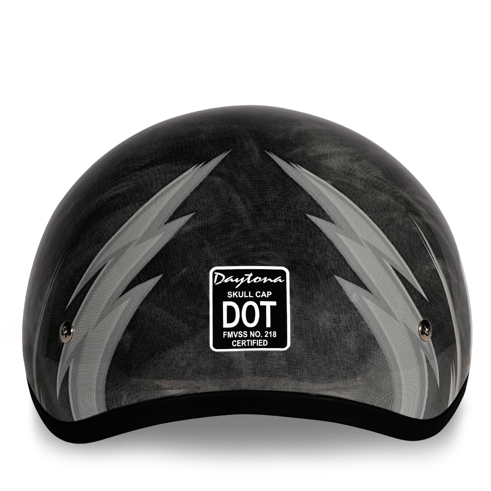 DOT Approved Daytona Motorcycle Half Face Helmet - Skull Cap Graphics for Men & Women, Scooters, ATVs, UTVs & Choppers - W/ Thunder