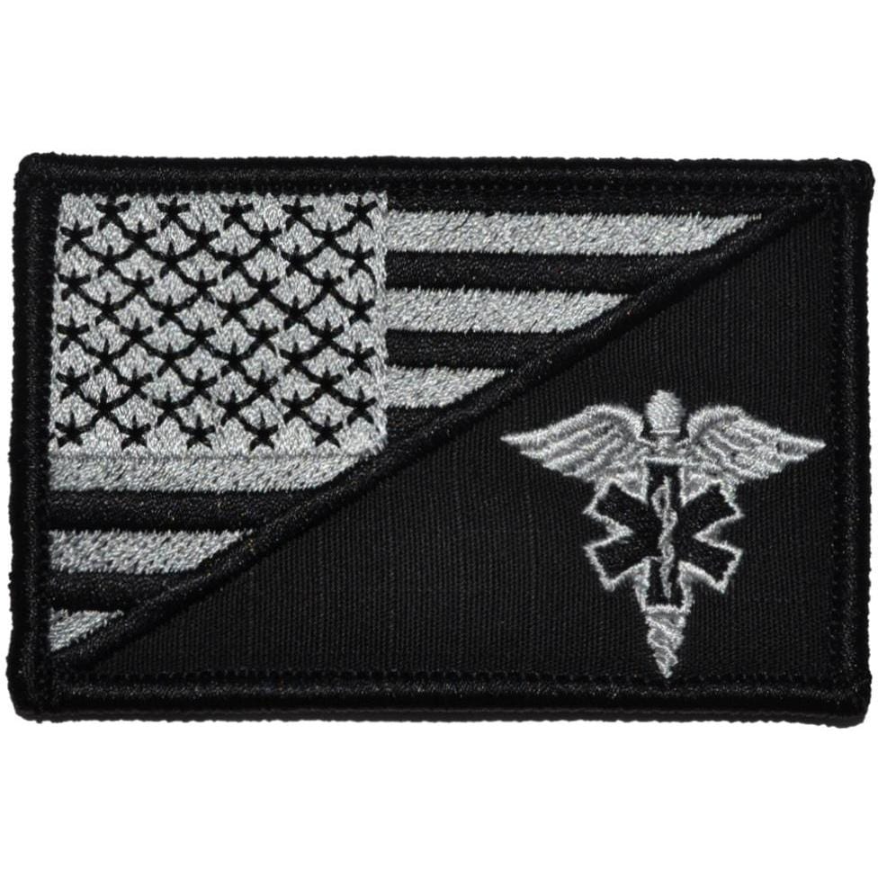 EMT Caduceus Star of Life USA Flag - 2.25x3.5 Patch