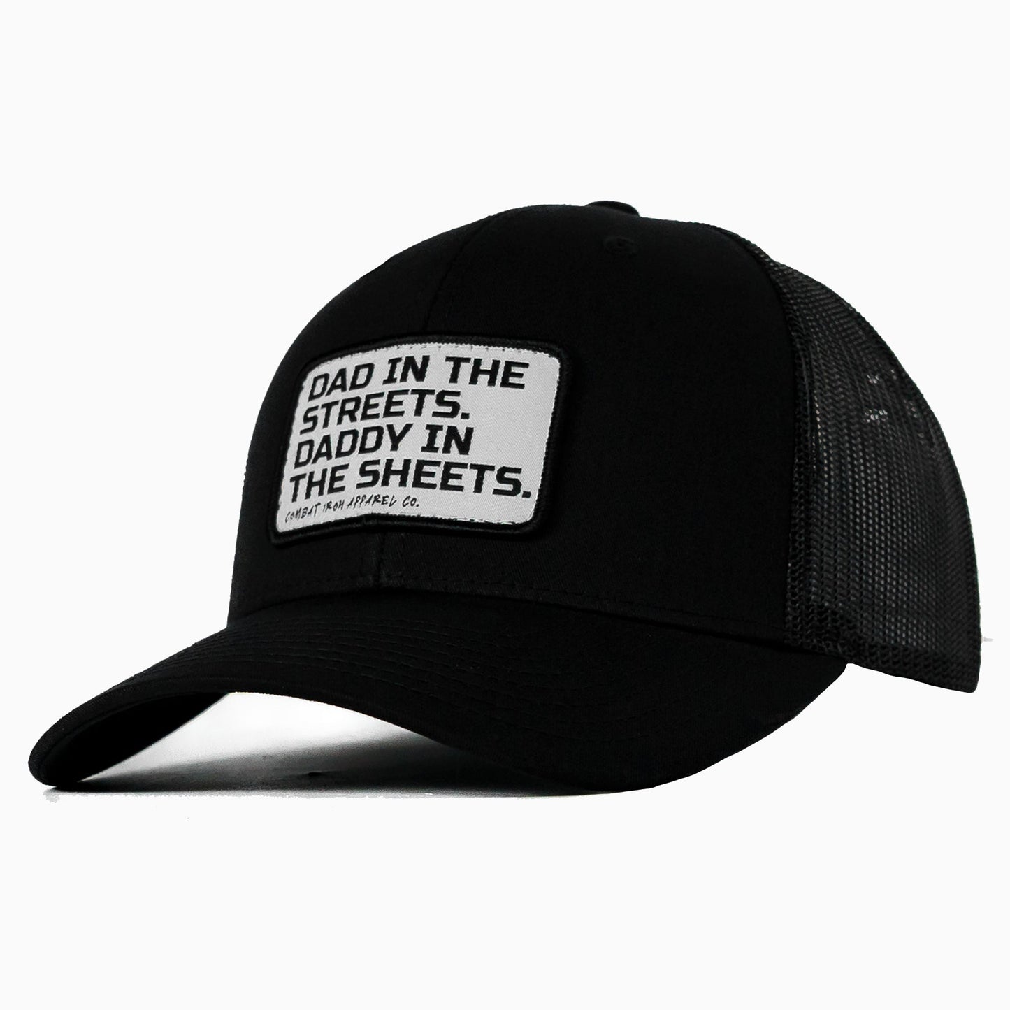 DAD IN THE STREETS. DADDY IN THE SHEETS. White Patch SnapBack