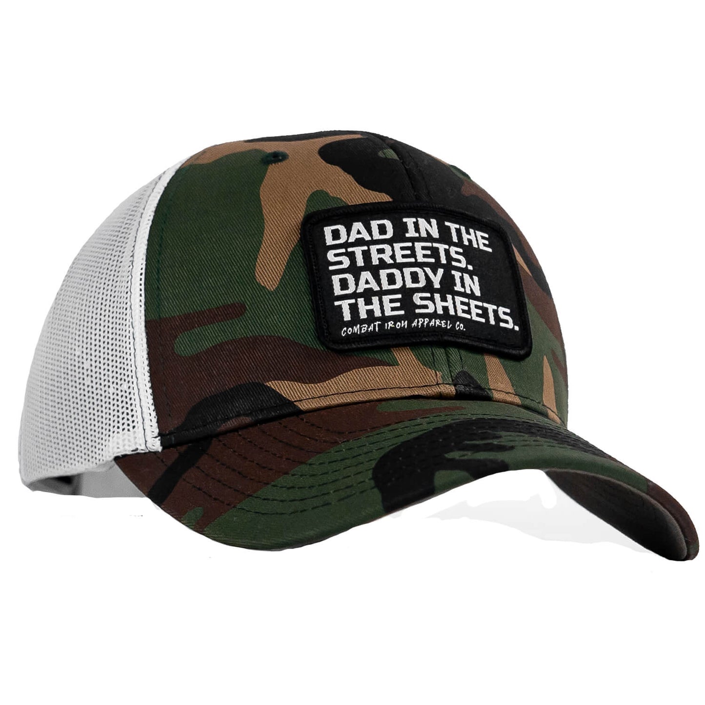 DAD IN THE STREETS. DADDY IN THE SHEETS. BLACK PATCH SNAPBACK