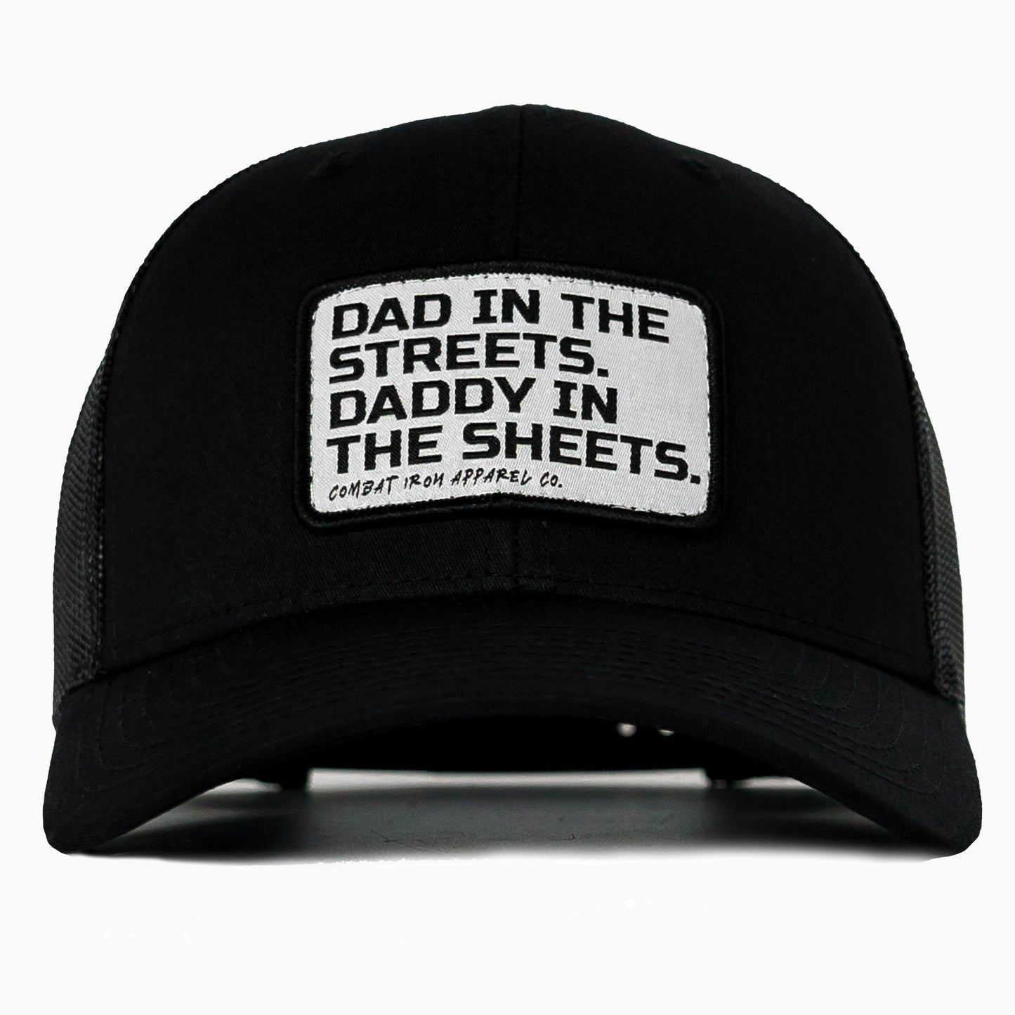 DAD IN THE STREETS. DADDY IN THE SHEETS. White Patch SnapBack