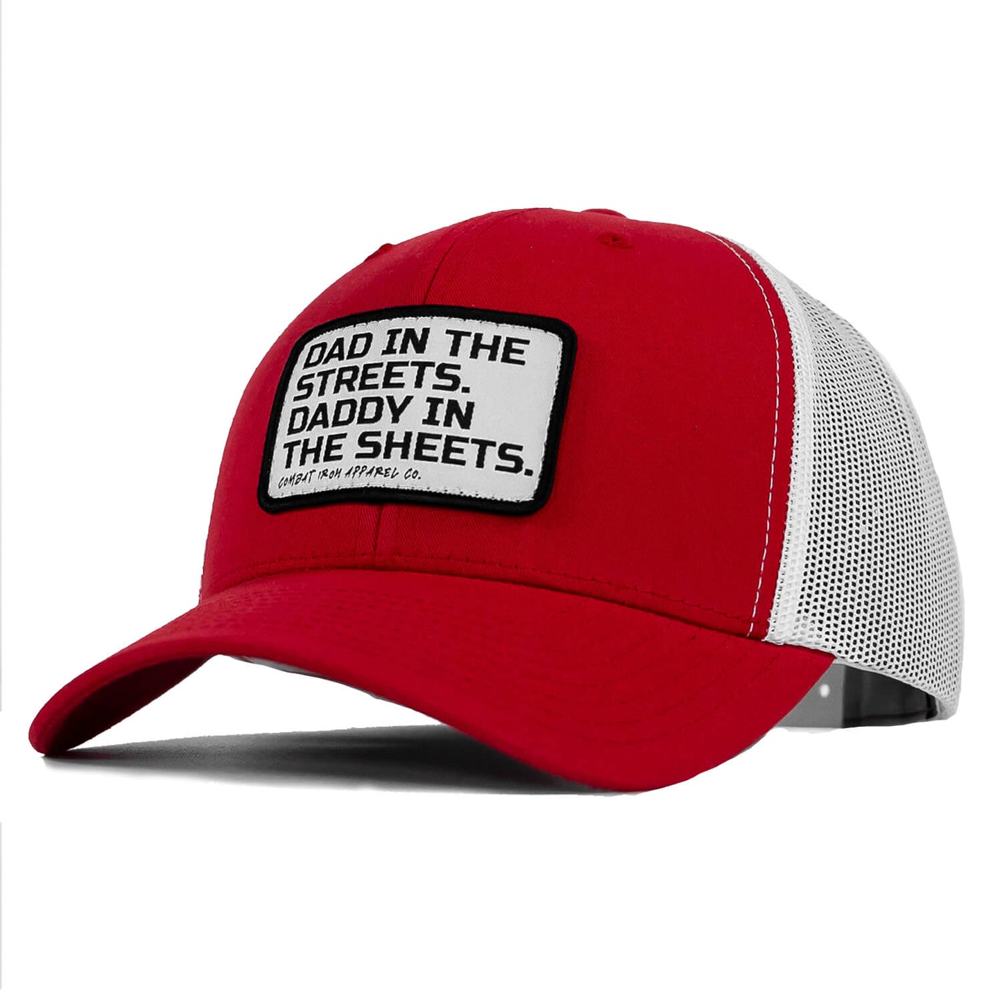 DAD IN THE STREETS. DADDY IN THE SHEETS. White Patch SnapBack