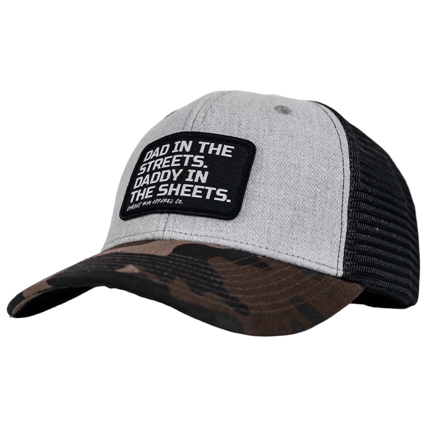 DAD IN THE STREETS. DADDY IN THE SHEETS. BLACK PATCH SNAPBACK