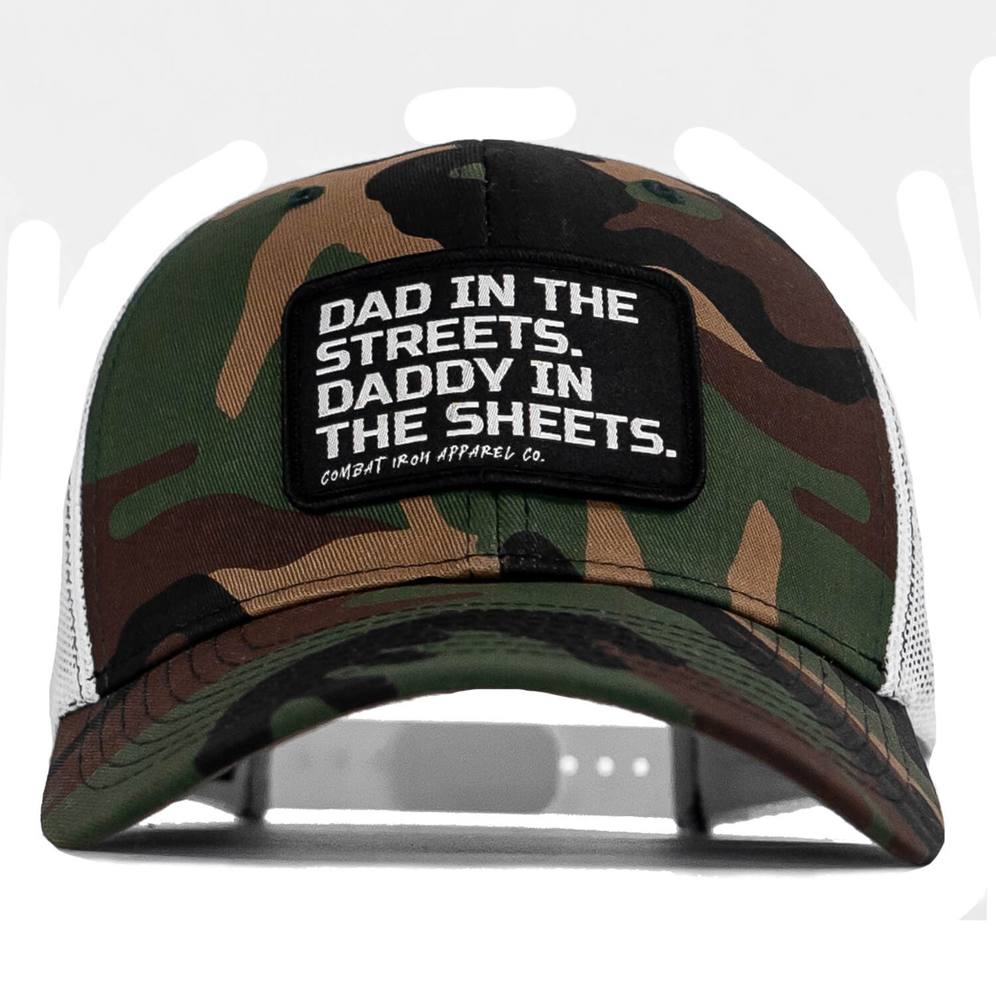 DAD IN THE STREETS. DADDY IN THE SHEETS. BLACK PATCH SNAPBACK