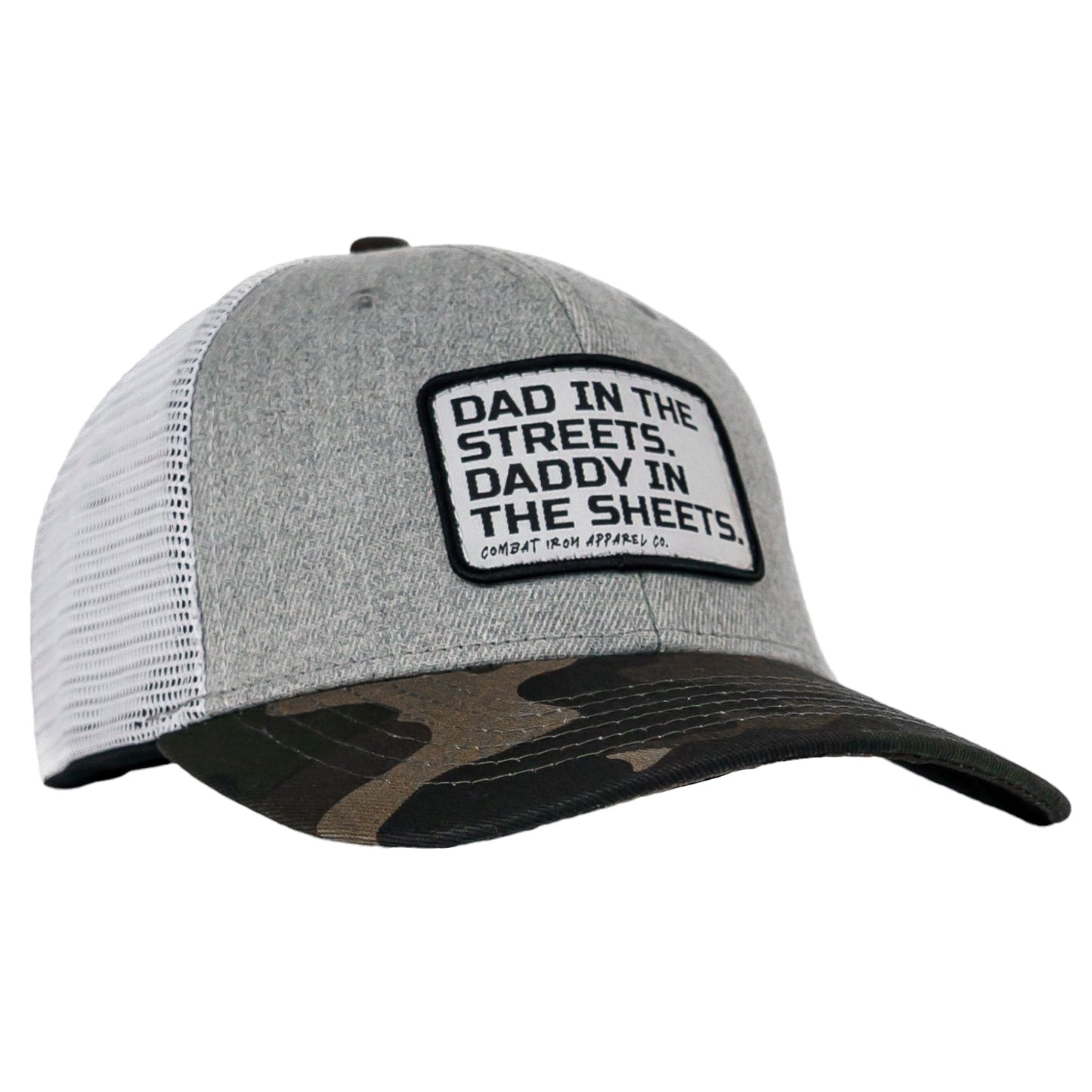 DAD IN THE STREETS. DADDY IN THE SHEETS. White Patch SnapBack