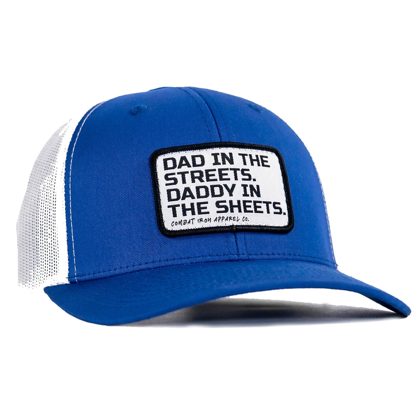 DAD IN THE STREETS. DADDY IN THE SHEETS. White Patch SnapBack