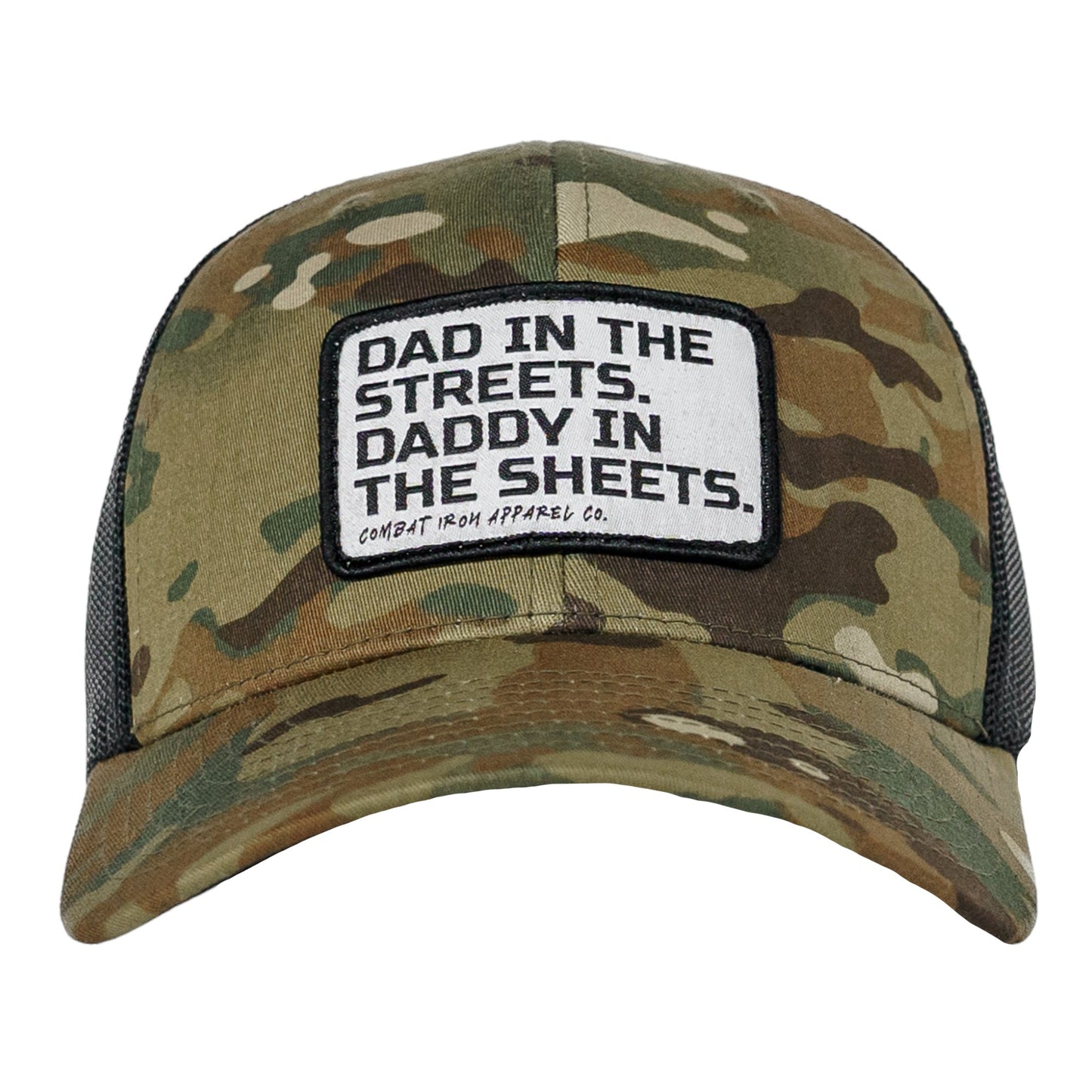 DAD IN THE STREETS. DADDY IN THE SHEETS. White Patch SnapBack