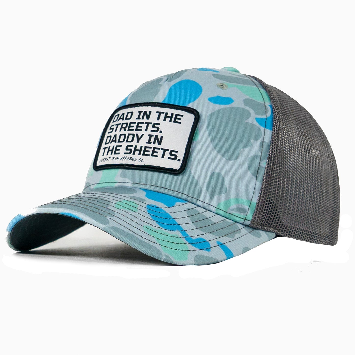 DAD IN THE STREETS. DADDY IN THE SHEETS. White Patch SnapBack