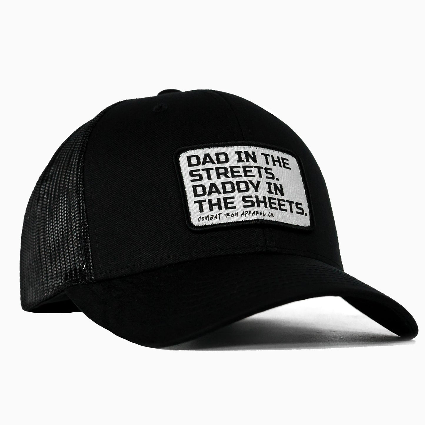 DAD IN THE STREETS. DADDY IN THE SHEETS. White Patch SnapBack