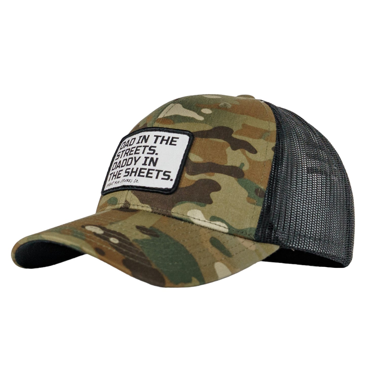 DAD IN THE STREETS. DADDY IN THE SHEETS. White Patch SnapBack