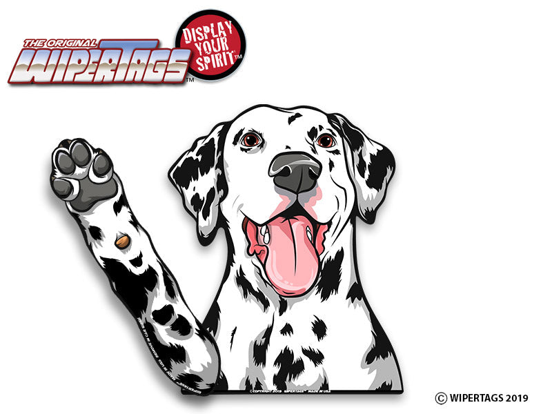 Pepper the Dalmatian Dog Waving WiperTags