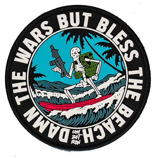 Damn The Wars But Bless The Beach Surfer PVC Patch