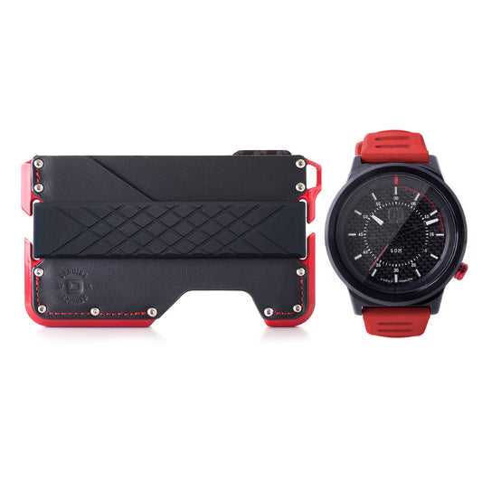 D01 R-SPEC WATCH & WALLET BUNDLE RED