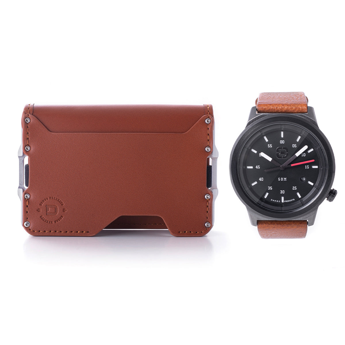 DANGO D03 Bifold WATCH & WALLET BUNDLE WHISKEY BROWN