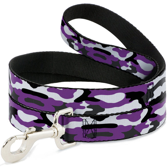 Dog Leash - Camo Purple/Black/Gray/White