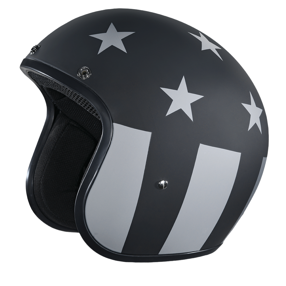 DOT Approved Daytona Cruiser Open Face Motorcycle Helmet - Men, Women & Youth - With Visor & Graphics - W/ Captain America Stealth