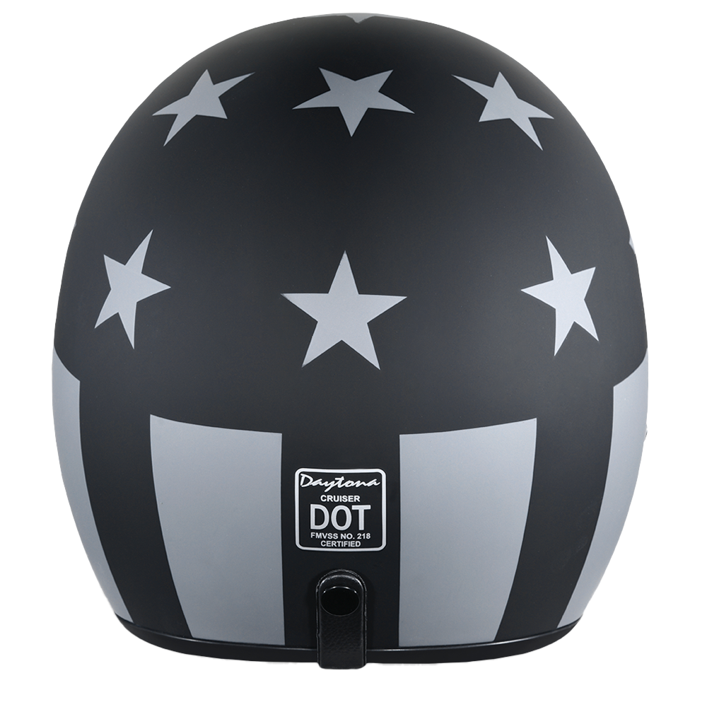 DOT Approved Daytona Cruiser Open Face Motorcycle Helmet - Men, Women & Youth - With Visor & Graphics - W/ Captain America Stealth