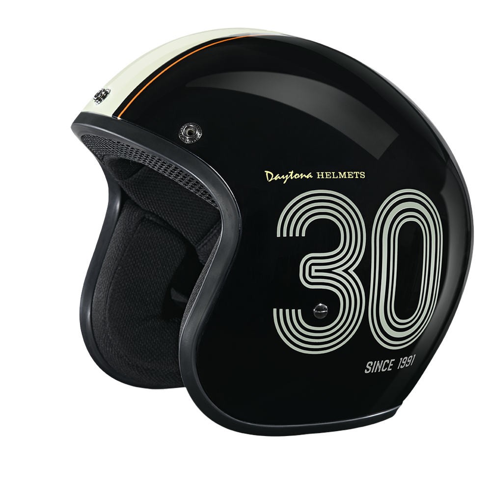 DOT Approved Daytona Cruiser Open Face Motorcycle Helmet - Men, Women & Youth - With Visor & Graphics - W/ Daytona 30th