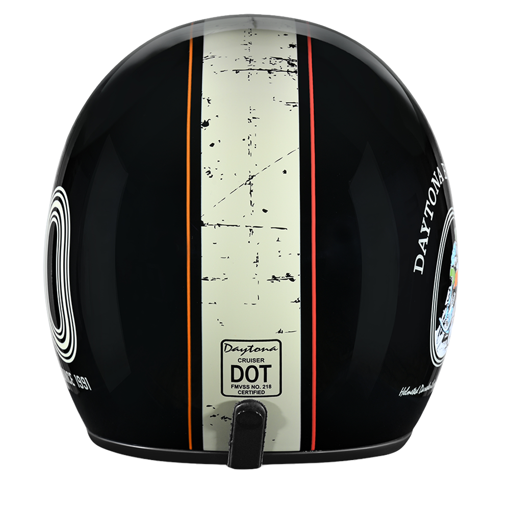 DOT Approved Daytona Cruiser Open Face Motorcycle Helmet - Men, Women & Youth - With Visor & Graphics - W/ Daytona 30th