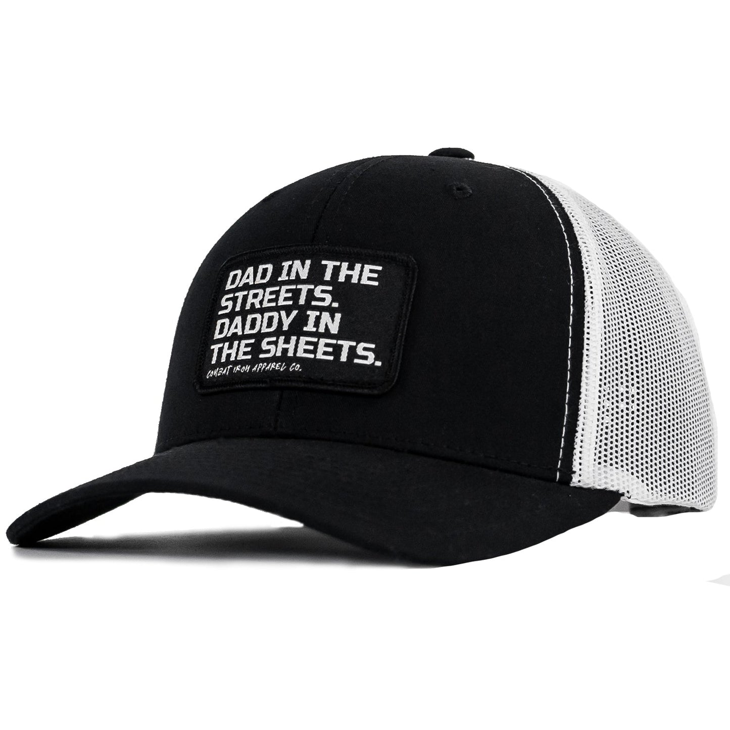 DAD IN THE STREETS. DADDY IN THE SHEETS. BLACK PATCH SNAPBACK