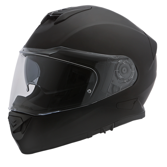 Daytona Detour Full Face Motorcycle Helmet - DOT Certified, Dual Visor, Street Bike Helmet, Men/Women/Youth - Dull Black