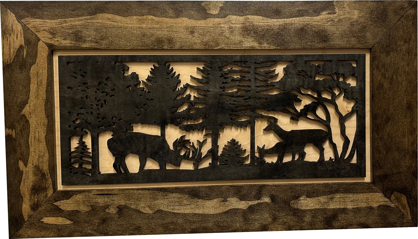 Decorative Deer Scene Wall-Mounted Secure Gun Cabinet - Gun Safe To Securely Store Your Gun & Home Self Defense Gear