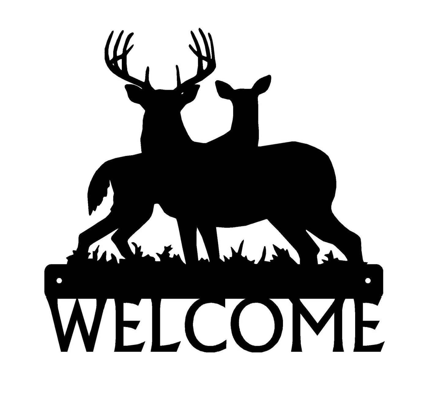 Deer Family #1: Buck and Doe Welcome Sign or Custom Name