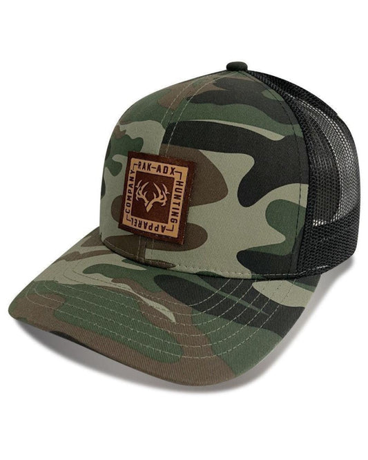 Delta Camo Leather Patch Trucker Hat